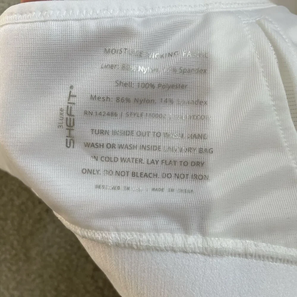 SHEFIT Sports Bra High Support Comfort Adjustable Atheltic White Size 3Luxe